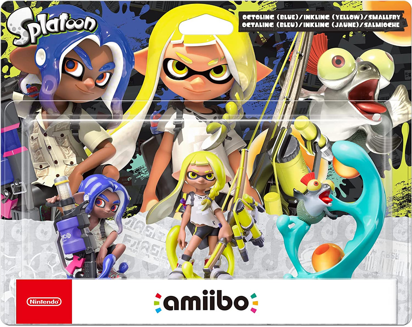 Inkling Yellow, Octoling (Blue), Smallfry (3-Pack) Amiibo Splatoon